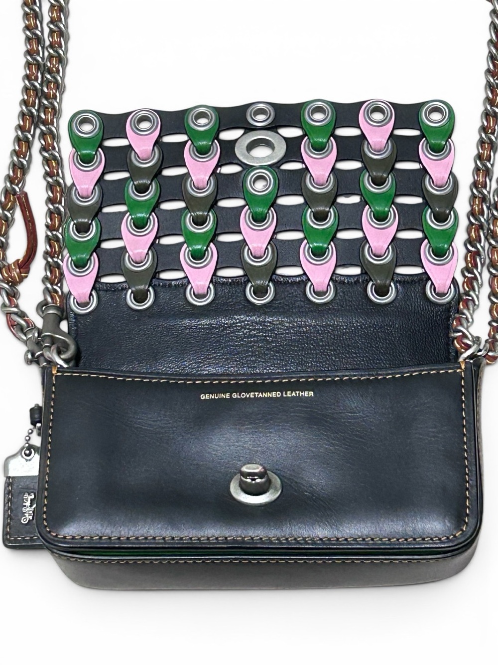 COACH 1941 Dinkier Glovetanned Leather Color Block Links Convertible Strap - Picture 6 of 14
